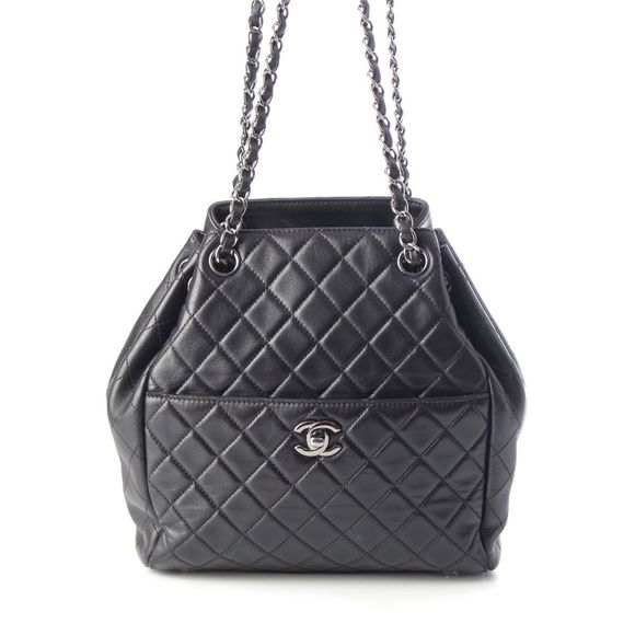 Chanel 23rd Lambskin Matelasse Drawstring Silver Hardware Chain Bucket Shoulder - Picture 1 of 10